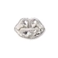 Exquisites Strass Perlen Lippen Aufnäher DIY Kleidung Zubehör Detailansicht, funkelnde Kristalle - 2# Weiß
