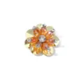 Kristall Strass Blume Bekleidung Zubehör Detailaufnahme, funkelnde Kleidung Verzierung. - 4CM Durchmesser / Gold