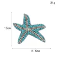 Blauwe strass zeester patch sprankelend kristal kleding accessoire decoratie 11.5cm - Stijl 1 (Blauw)