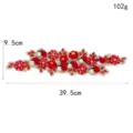 Roter 3D Blumen Perlen Spitzenaufnäher für Kleider, DIY Hochzeit, 39.5x9.5cm, 102g. - Stil 1