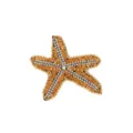 Prachtige sprankelende strass zeester patch kleding accessoire voor tassen en textiel decoratie - Stijl 2 (Oranje Zilver)