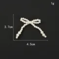 Close-up detail of the pearl bow DIY accessory, showing its size and shape very clearly. - 3.7*4.5cm