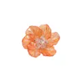 Breloque d'accessoire de cheveux DIY fleur à 6 pétales perlée translucide orange vif. - Orange