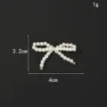 Pearl bow DIY jewelry accessory detail, decorative charm for phone case, hair clip or socks. - 3.2*4cm