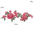 DIY handmade 3D sequin embroidered flower lace patch applique for clothing and crafts. - Pink