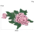 Handmade sequin flower patch appliques decorative embroidered badge for clothing 24x17cm - Pink