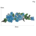 Handcrafted blue sequin beaded floral embroidery patch lace DIY garment accessory 30cm - Blue