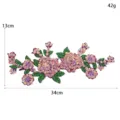 Ricamo con paillettes patch pizzo floreale viola abbigliamento fai da te 34x13cm - Viola chiaro
