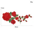 Roter Pailletten Blumen Stickerei Aufnäher dekorative Applikation für Kleidung Qipao DIY Handwerk - Rot
