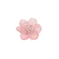 Fleur translucide rose à six pétales accessoire cheveux DIY perle centre bijoux craft - Rose