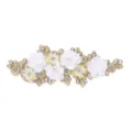 Exquisite 3D Blumen Stickerei Spitze Aufnäher mit funkelnden Strasssteinen für Brautkleid. - Stil 2 (Weiß)