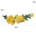 Toppa Ricamo Fiori Paillettes Perle Giallo Pizzo Accessori Abbigliamento DIY 30cm - Giallo