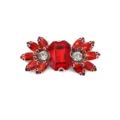 Red rhinestone crystal shoe buckle DIY clothing accessory sparkling decorative charm detail view - Red Rhinestone Style
