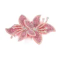 Rosa Strass Orchidee Aufnäher Detail, glänzende Kristall Blumen DIY Kleidungsaccessoire. - Stil 2