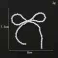 Korean style pearl bow DIY accessory, white artificial pearls, perfect for phone cases. - 7.5*8cm