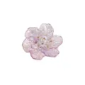 Gros plan détaillé de l'accessoire DIY de fleur à six pétales violet translucide avec des. - Violet