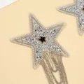 Star rhinestone tassel epaulet patch close-up, perfect DIY garment accessory for evening dresses. - Style 1