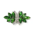 Green crystal rhinestone bow clothing accessory detail, sparkling glass stones for DIY shoes. - Style 6