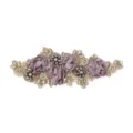 Detailed close-up of 3D purple chiffon flower patch for wedding dress decoration. - Style 12 (Purple)