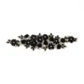 Black 3D floral rhinestone lace applique patch for DIY apparel hat and wedding dress decor - Style 8