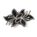 Sparkling rhinestone crystal orchid fabric patch DIY apparel accessory for custom clothing design. - Style 7