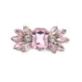 Detailed close-up of a sparkling pink crystal rhinestone shoe buckle DIY garment accessory. - Pink Rhinestone Style