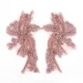Handgemaakte strass kralen kant applicatie paar roze patches voor trouwjurk naaiaccessoires. - Lichtroze