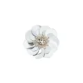 Parche de flor de lentejuelas plateadas con estrás en el centro, ideal para ropa y calzado. - Estilo 12