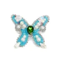 Handgemachte Strass Schmetterling Perlen Aufnäher Applikation mit blauen Kristallen. - Blau
