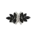 Rhinestone bow patch detail, sparkling black and clear glass crystals for clothing shoes. - Style 15