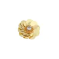 Primer plano de un parche de flor de lentejuelas doradas con estrás para manualidades. - Estilo 15