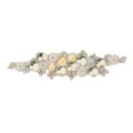 Exquisite 3D beaded floral lace patch with rhinestones and pearls for DIY garment decoration. - Style 17