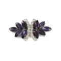 Exquisite purple and clear rhinestone bow apparel accessory, perfect for clothing and shoes. - Style 16