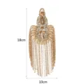 Goldener Strass Quasten Schulterklappe Aufnäher DIY Mode Performance Anzug Dekoration - Stil 1 Ohne Brosche Nadel