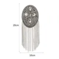 Strass Epaulette Fransen Aufnäher Kristall Quaste Schulterstück DIY Anzug Kleidung Zubehör - Stil 3 Ohne Brosche Nadel