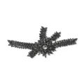 Handgefertigte schwarze Glas-Strass-Applikation im Detail, glänzendes DIY-Zubehör. - Stil 2 (Transparent Grau)