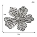 Detailansicht Strass Blumen Aufnäher, glänzende Kristall Applikation für DIY Kleidung. - Large Flower