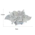 Glänzender Strass Blumen Schuh Flicken Kristall Applikation für DIY Schuh Zubehör 9x5cm - Weiß