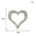 Strass Herz Applikation zum Aufbügeln DIY Kristall Patch für Brautkleid Kleidung 8x8 cm - Herz