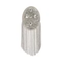 Silver rhinestone tassel shoulder epaulet patch diy suit dress accessory detail shot - Style 8 Without Brooch Pin