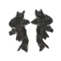 Zwarte kraal kant applicatie paar patch diy kleding accessoires voor trouwjurk - Stijl 1 Zwart / Set van 1 paar / Zwart