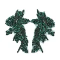 Handgemaakte kralen kant patch groene strass bloem applique voor trouwjurk DIY kleding - Stijl 24 Pauwenrood / Set van 1 paar / Pauwengroen