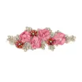 Exquisite 3D fabric flower rhinestone patch for wedding dress garment DIY apparel accessory - Style 8 (Beaded Pink)