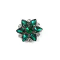 Green rhinestone flower apparel accessory DIY shoe buckle decorative crystal button craft detail. - Style 5