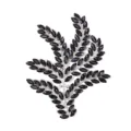 Elegante Blatt Strass Applikation mit lila Markise Kristallen fuer DIY Brautkleider Detail. - Grau