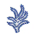 Atemberaubender blauer Strass-Blätter-Aufnäher für DIY-Brautkleid-Kleidungsdetail. - Dunkelblau