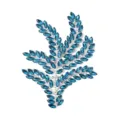 Blaue Strass Blätter Applikation für DIY Brautkleid Kleidung Kopfschmuck Zubehör - Seeblau