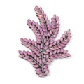 Detailopname van glinsterende roze AB strass bladapplicatie, sprankelend DIY accessoire. - Koraal-2