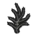Close-up detail van zwarte strass blad applicatie met glanzende DIY decoratie. - Koraal-7