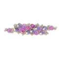 3D beaded flower lace patch, purple floral embroidery applique for DIY dress hat decor. - Style 9